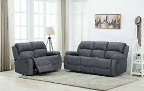 There may be no home in the uk in which there is no sofa. Atara Grey Fabric Reclining Sofa Suite Manual Recliner Cheap Fabric Sofas 3 2 Ebay