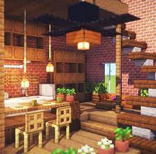 You may desire to have an oven, fridge, crafting table, shelves and dining table in kitchen. Minecraft Stairs Dining Design Minecraft Interior Design Minecraft Designs Amazing Minecraft