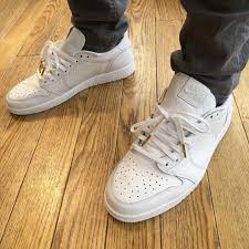 Air Jordan 1 Retro Low No Swoosh Triple White Sneakers Nike Air Jordan Shoes Jordan 1 White