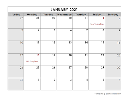 The 2021 calendar blue is a single page annual calendar with simple blue design highlighting the months for easy viewing. 2021 Monthly Calendar With Us Holidays Free Printable Templates