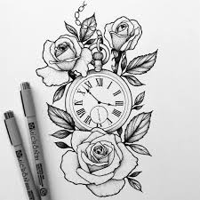 Pin By Tattoo Splendor On Unique Creative Tattoo Ideas Watch Tattoo Design Clock And Rose Tattoo Rose Drawing Tattoo A pocket watch tattoo is a symbol of elegance and tradition for both ladies and men. clock and rose tattoo rose drawing tattoo