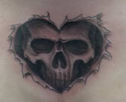 The skulls can have heart shaped eyes, pink bows, flowers, butterflies and other traditionally female characteristics. Skull Heart By Anthony Lawton Tattoonow
