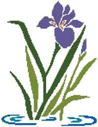 Models stitched on 28 ct. Iris Cross Stitch Pattern By Tereena Clarke Crosstitch Com