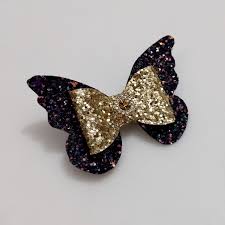Barrette black bow / hair accessory / черный бант / handmade barrette / hair clip / заколка бант the bow is made of satin and lace black ribbon. Black Gold Butterfly Bow Hair Clip Designer Accessories
