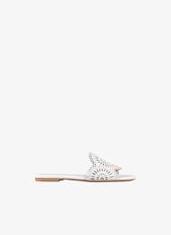 Sie suchen den besten sale? Weiss Flache Mules Aus Leder Fur Damen Alaia De