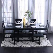 Breathtaking white kitchen table with bench 14 master bor250. Walker Edison Furniture Company 6 Piece Traditional Wood Dining Set Antique Black Hd60w2bl The Home Depot