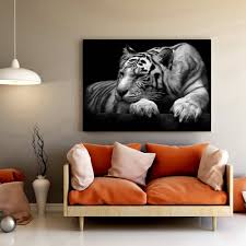 Black And White Wall Painting Animals New Modern Wildlife Wall Painting Animal Black And White Tiger Poster Paint On Canvas Home De Tiger Canvas Art Animals Black And White Wall Art Canvas Painting
