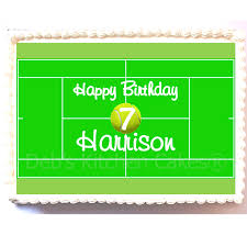 Tennis baking supplies on sports party world. Cake Toppers Sports Tennis Personalised Tennis Court Cake Topper Cake Toppers Decorations Debs Kitchen Cakes