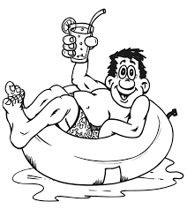 Black And White Boy Swimming Clipart Swimming Pool Coloring Page Guy Floating In Innertube Coloring Pages Digi Stamps Digital Stamps