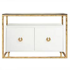 Juno White Lacquer Cabinet Gold Leaf Cabinet Floating Cabinets Media Cabinet