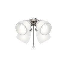 Chandelier light fixtures make a statement in dining rooms or in large entry ways. Hunter Fan 4 Light Brushed Nickel Ceiling Fan Light At Menards