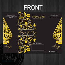 Undangan Pernikahan Jawa Hitam Kuning Javanese Wedding Invitation Shopee Indonesia