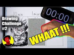 I Can Do It Drawing Challenge 10 Minute 1 Minute 10 Seconds With Ryuk From Deathnote Youtube Deathnote Anime Drawing Challenge Challenges Death Note