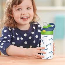 Amazon.com: Botella de agua de delfín blanco dibujado a mano con popote de  silicona para niñas y niños pequeños, aislada de acero inoxidable con tapa  ...