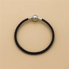 $359 pandora charm bracelet red white. 925 Sterling Silver Red Black Braided Leather Charm Bracelet With Round Clasp Bracelet For Pandora Jewelry Shopee Malaysia