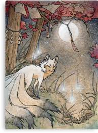 Fox Wisps Kitsune Yokai Foxfire By Teakitsune Art Animal Art Fox Art