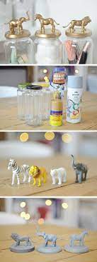 Pin By Muy Deco Lover On Kendin Yap Projeler Gold Diy Animal Jar Easy Home Decor