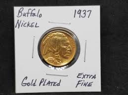 Plating thickness is crucial when using nickel and gold together. 1937 Buffalo Nickel Gold Plated Extra Fine June Coin Sale 1 K Bid