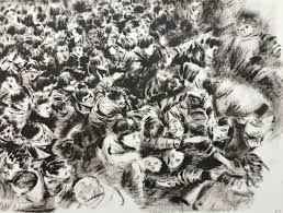 lu chao s paintings convey the overwhelming nature of crowds a level art painting crowd