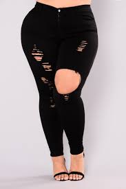 Womens Plus Size Ripped Hole Stretch Fit Skinny Denim Jeans Beautifulhalo Com