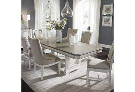 Farmhouse king platform bedroom set in 3 pcs by liberty furniture , finished by wooddimensions: Liberty Furniture Abbey Park 7 Piece Trestle Table Set Lindy S Furniture Company Dining 7 Or More Piece Sets