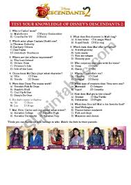 Community contributor can you beat your friends at this quiz? Descendants 2 Movie Worksheet Esl Worksheet By Ketfernandes