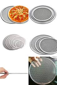 Visit To Buy New Multi Size Aluminum Pizza Tray Screen Mesh Pizza Stones Baking Pan Pizza Stone Tray Pancake Net Pastry Bak Tray Bakes Bakeware Kitchen Tools