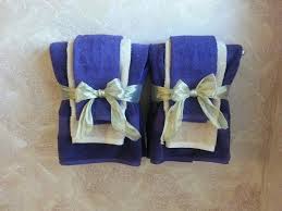 Decorative Bathroom Towels In Purple And Gold Theme Fancy Towels Bathroom Towel Decor Guest Room Decor