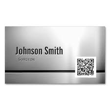 Surgeon Stainless Steel Qr Code Business Card Zazzle Com Qr Code Business Card Business Card Template Custom Business Cards