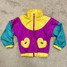 Vintage 80s 90s Retro Color Block Kids Windbreaker Jacket Fun Bunch Size SM  4/5 | eBay