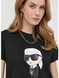 Női Karl Lagerfeld Ikonik Póló Fekete