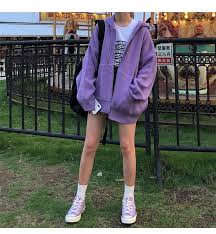 | see more about purple, aesthetic and fashion ãƒ¬ãƒ‡ã‚¤ãƒ¼ã‚¹ãƒ•ãƒ¼ãƒ‰ä»˜ç„¡åœ°ãƒ'ãƒ¼ã‚«ãƒ¼ ã‚¢ã‚¦ã‚¿ãƒ¼ ãƒˆãƒƒãƒ—ã‚¹ãƒ‰ãƒ«ãƒžãƒ³ã‚¹ãƒªãƒ¼ãƒ– Aesthetic Clothes Korean Outfits Cool Outfits