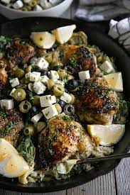 One Pot Chicken And Rice Recipe With Olives The Forked Spoon Recipe Recipes Healthy Recipes Chicken Recipes