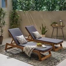 However, they need to be revarnished regularly, and they could be bulkier. Nadine Outdoor Adjustable Wood Chaise Lounge Set Of 2 By Christopher Knight Home Grey