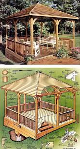 If you decide to build a garden gazebo on your own, usually a tree is chosen for its production. Wooden Gazebo Plans Outdoor Plans And Projects Woodarchivist Com Gazebo Plans Wooden Gazebo Plans Wooden Gazebo