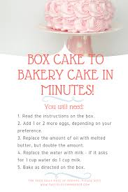 Convert Box Cake Mix To A Bakery Cake In Minutes The Girl Outnumbered Desserts Bakery Cakes Cake Cake Mix