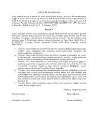 Untuk mendampingi dan mewakili pemberi kuasa sepenuhnya sebagai penggugat dalam perkara perbuatan melawan hukum melawan. Surat Kuasa Khusus