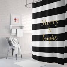 Black And White Shower Curtain Christmas Shower Curtain Gold Bathroom Decor Etsy Gold Shower Curtain Gold Bathroom Decor Black And Gold Bathroom