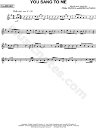 Just to think you live inside of me i had no idea how this could be now i'm crazy for your love can't believe i'm crazy. Marc Anthony You Sang To Me Sheet Music Clarinet Solo In G Major Download Print Sku Mn0121590