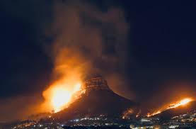 The blaze has so far destroyed part of a cafe at the rhodes memorial above the city of cape town. Amien Phillips On Twitter Lions Head Signal Hill On Fire Right Now Lionshead Signallhill Wild Fire Capetown Southafrica