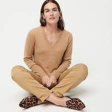 Free delivery for many products! J Crew Cashmere V Neck Fitted Sweater For Women