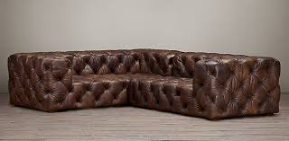 Stunning sectional/modular sofa set in beautifully patinated beige leather by laauser, germany. Sectional Collections Rh