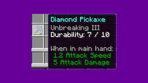 A pickaxe allows the player to mine blocks at faster speeds, depending on the material it is made from. Custom Durability Minecraft 1 14 Datapack 1 Youtube