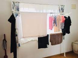 狭い賃貸の室内干しには突っ張り棒物干しが便利 3千円で悩み解決 ふみとたまブログ 室内 室内物干し 物干し