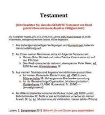 Testament Muster Vorlage Vorlagen Anleitung Selbermachen Wichtige Dokumente