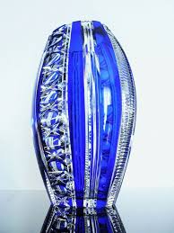 Ancienne Vase En Cristal Couleur Double Taille Poli Arnstadt Boheme Opaline Vase Shades Of Blue