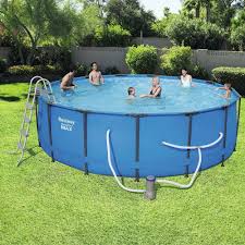 Bestway 15 Ft Round 48 In Deep Steel Pro Swimming Pool Set Above Ground Swimming Pools Swimming Pools Pool