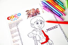 While coco arrives in theaters on november 22, you can print and color these free coco movie coloring pages and activity sheets today! Disney S Coco Movie Printables Activity Sheets Made With Happy