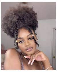 High Puff W Two Twists Natural Hairstyles For Black Women Puff Naturalhairstylesforblackwomenp Natural Hair Styles Easy Hair Twist Styles Hair Puff