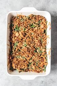 An Image Of Green Bean Casserole Without Cream Of Mushroom Soup Topped With Cris Green Bean Casserole Fresh Green Bean Casserole Green Bean Mushroom Casserole